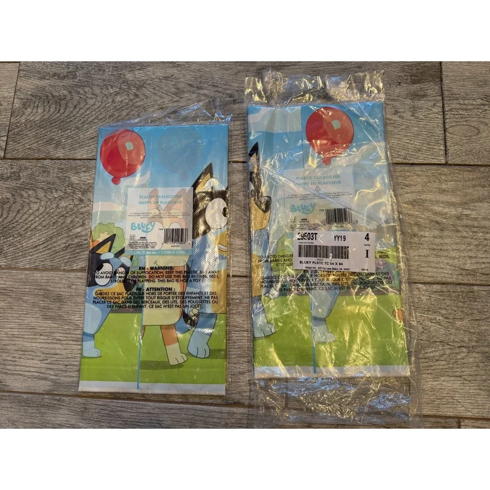 Bluey Plastic Table Covers Set of 2 Tablecovers 54 x‎ 84 NWT Dog Birthday Party